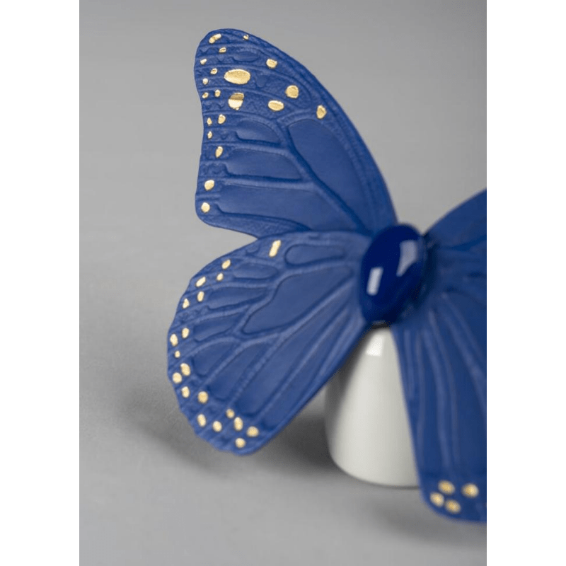 Lladro Inspiration Default Butterfly Figurine. Golden Lustre and Blue