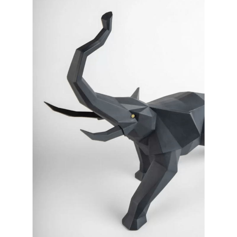 Lladro Inspiration Elephant. Matte Black