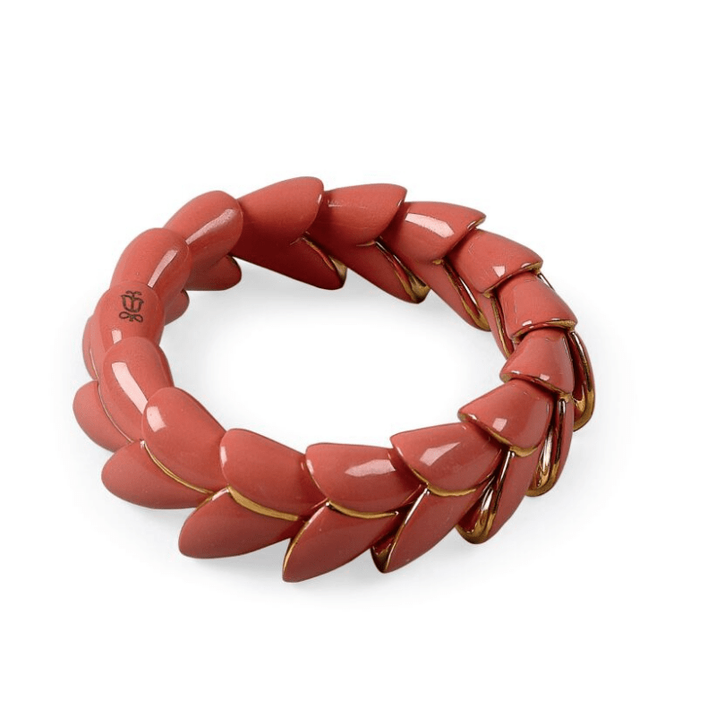 Lladro Inspiration Heliconia Bracelet. Coral