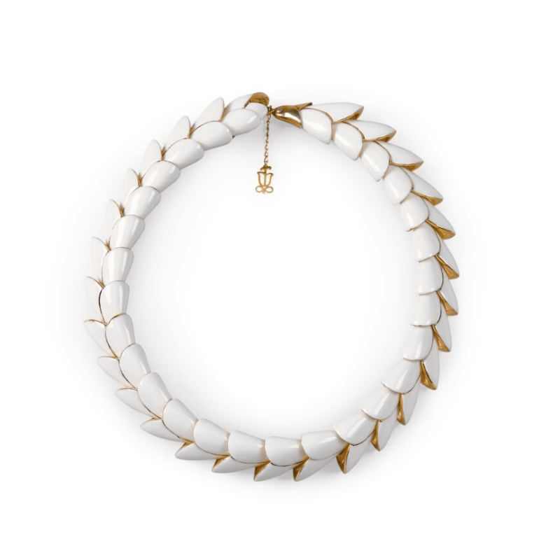 Lladro Inspiration Heliconia Necklace. White