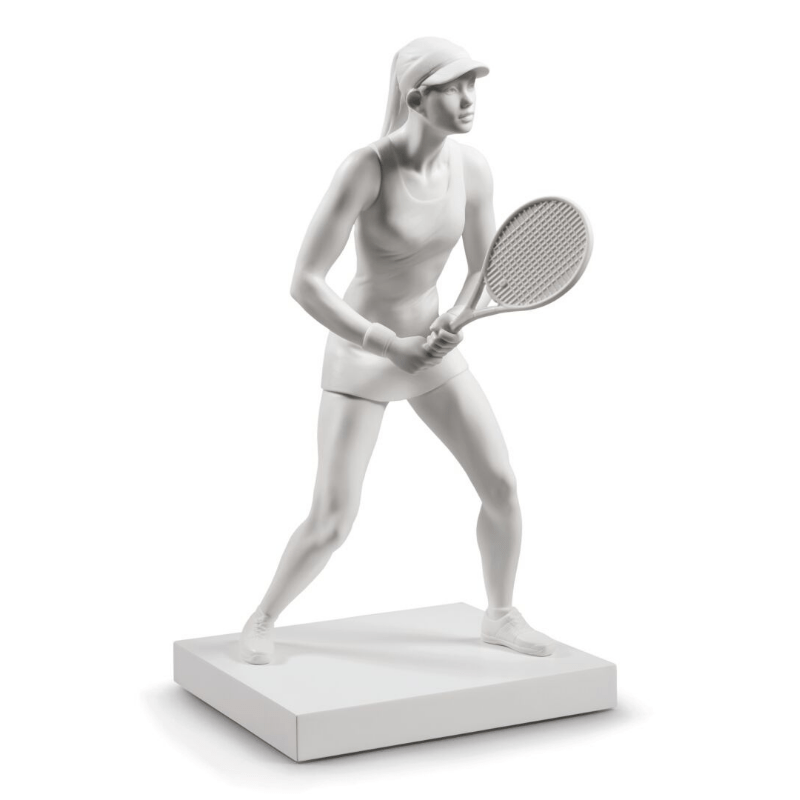 Lladro Inspiration Lady Tennis Player. Matt White