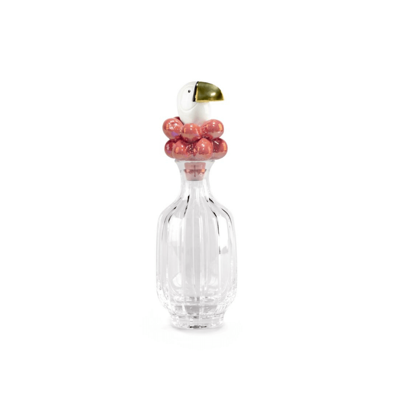 Lladro Inspiration Toucan Glass Bottle. Golden Lustre