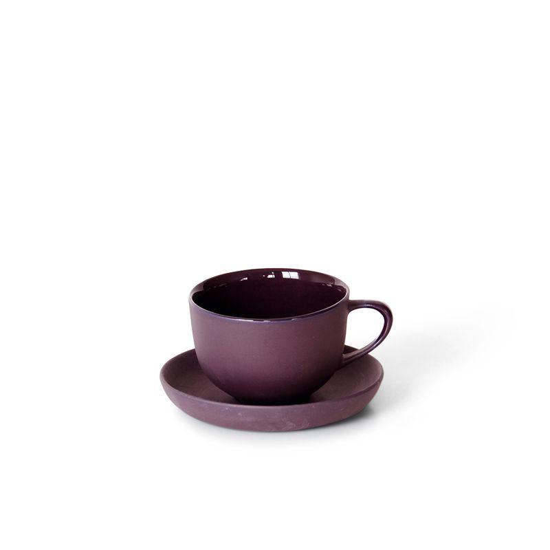 MUD Australia Tea & Coffee Plum Round Teacup & Saucer