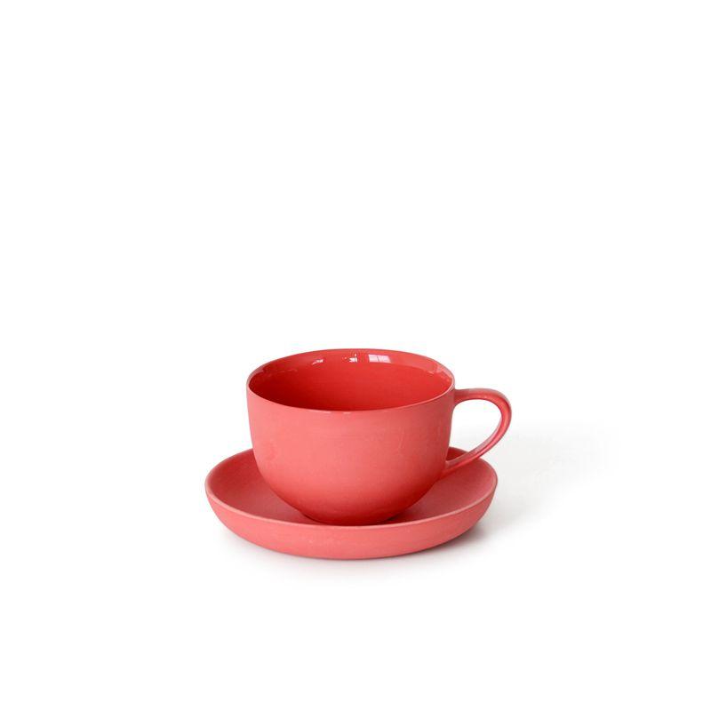 MUD Australia Tea & Coffee Red Round Teacup & Saucer