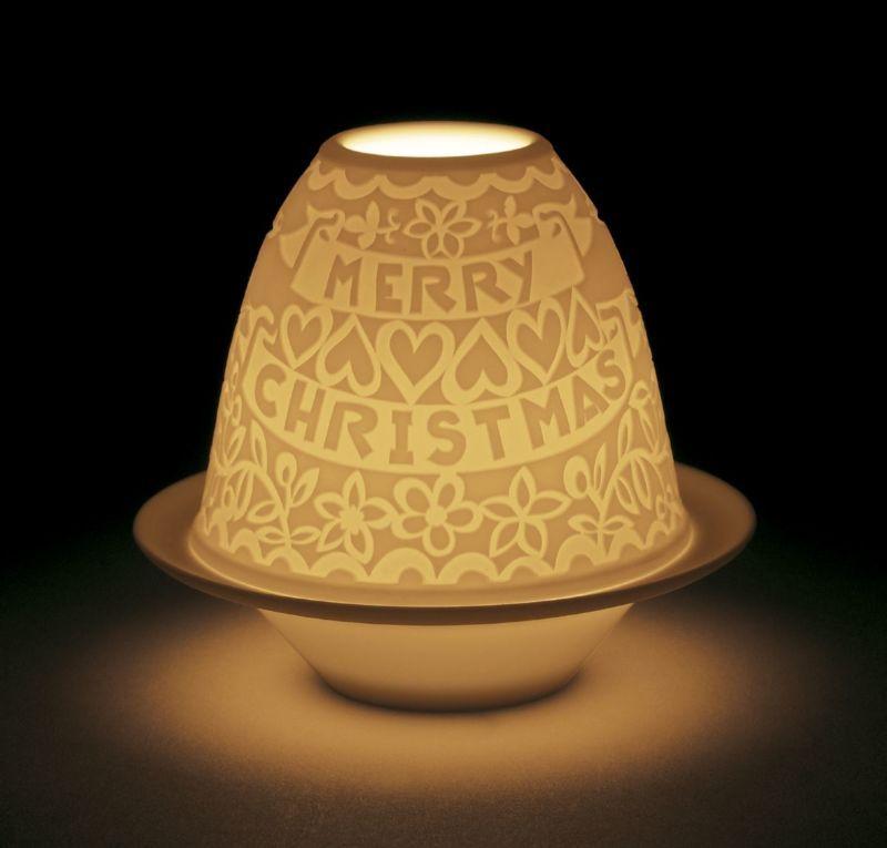 Lladro Home Accessories Default Lithophane Votive Light-Cutouts Merry Christmas