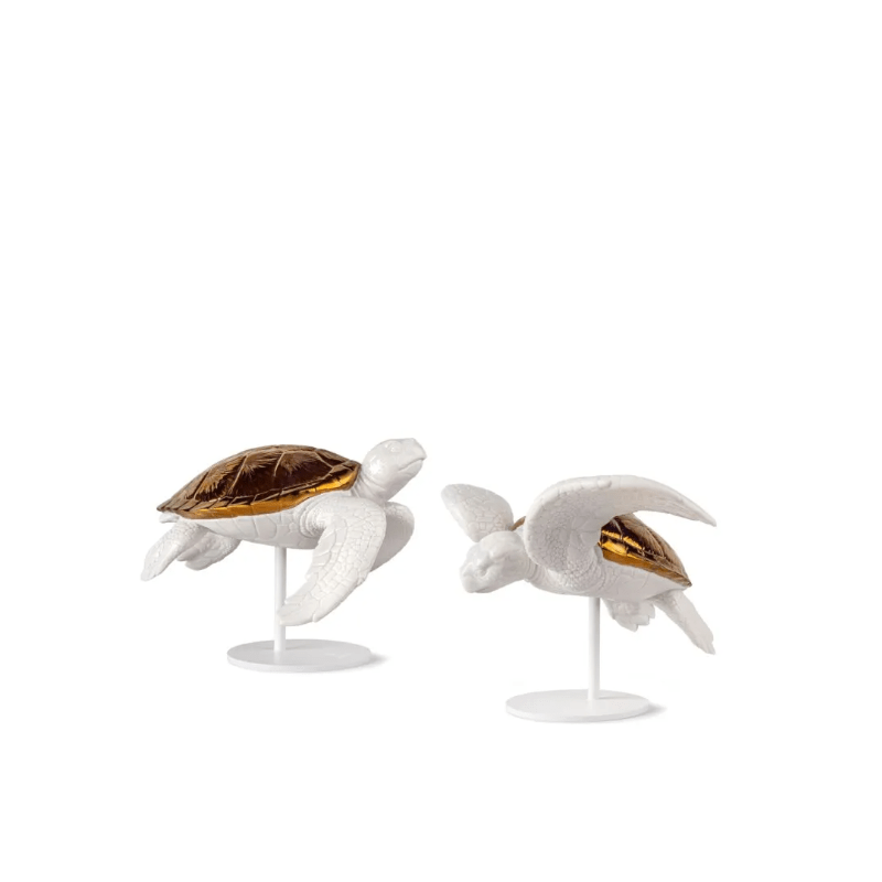 Lladro Home Accessories Sea turtles couple (white - copper)