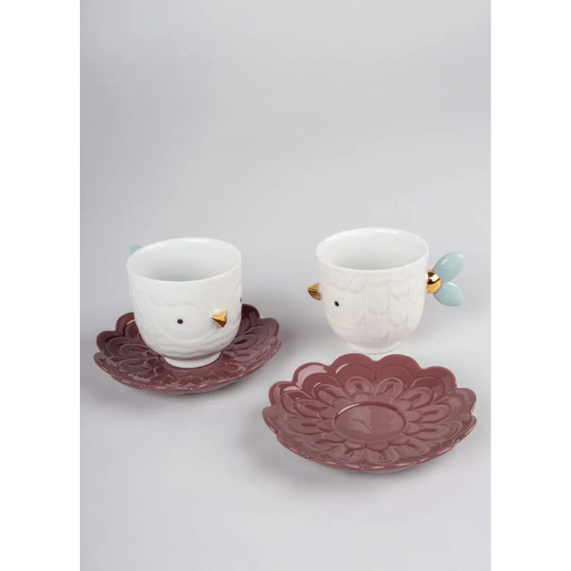 Lladro Home Accessories Set of 2 Cups and Saucers Kawki