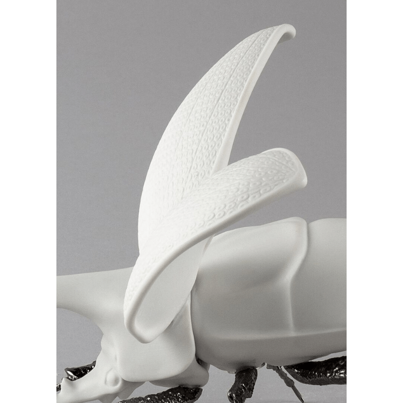 Lladro Inspiration Default Hercules Beetle Figurine. Matte White