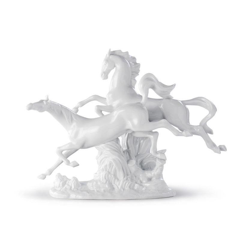 Lladro Inspiration Default Horses Galloping (White)