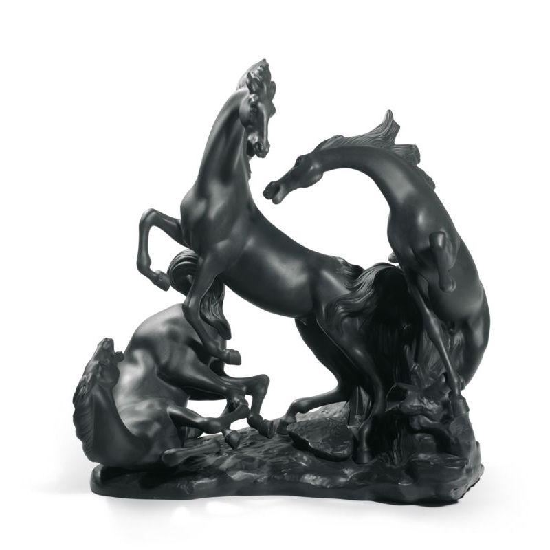 Lladro Inspiration Default Horses' Group (Black). Limited Edition