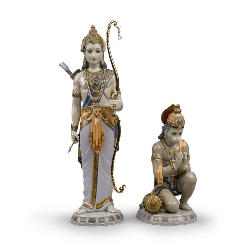 Lladro Inspiration Default Lakshman and Hanuman Sculpture. Limited Edition