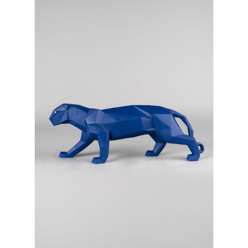 Lladro Inspiration Default Panther Figurine. Blue matte