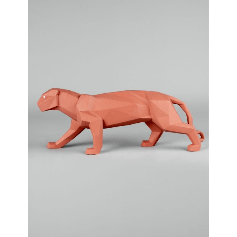 Lladro Inspiration Default Panther Figurine. Coral matte