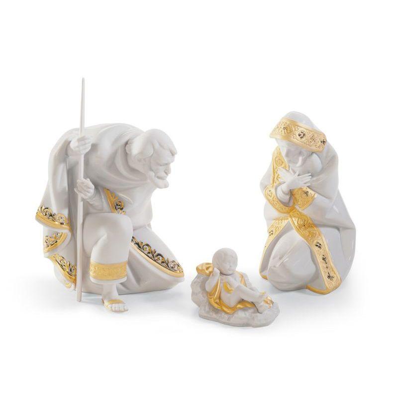 Lladro Inspiration Default Set Silent Night Nativity Figurine Golden Lustre (Re Deco)