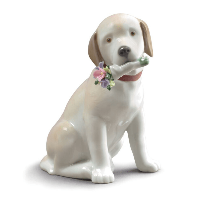 Lladro Inspiration Default This Bouquet is for You Dog Figurine