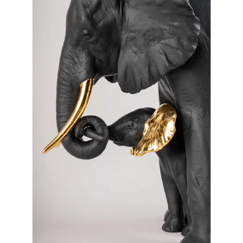 Lladro Inspiration Elephant Leading the Way. Black Gold. Limited Edition