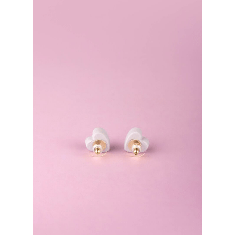 Lladro Inspiration Hearts Stud Earrings. Violet and Red