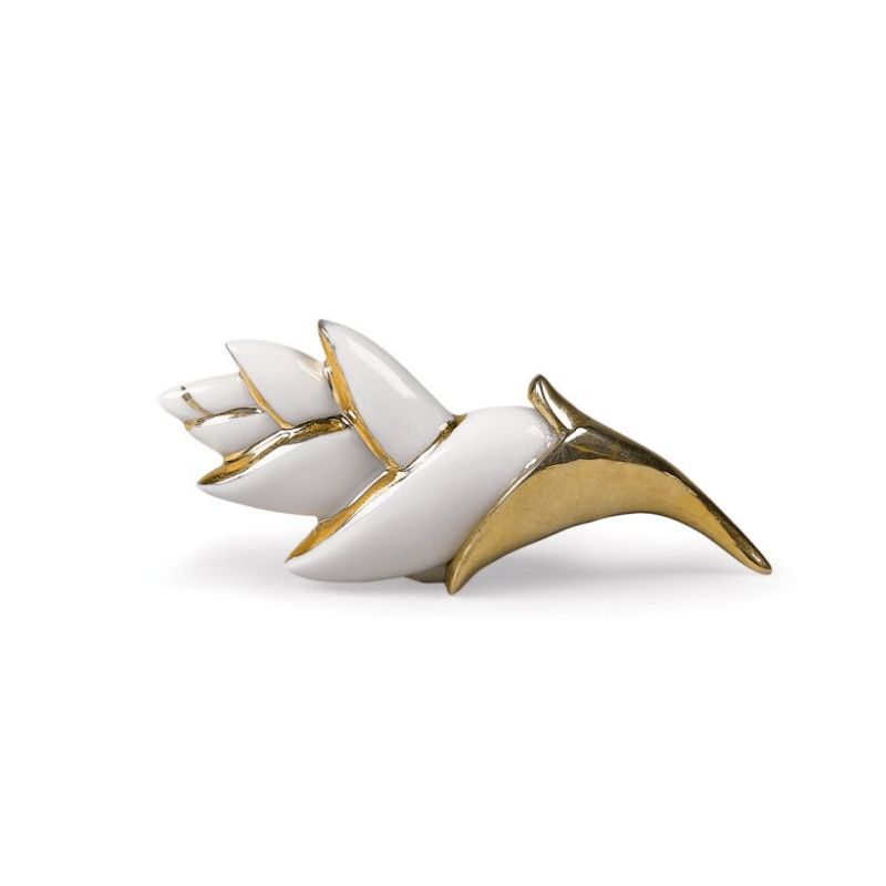Lladro Inspiration Heliconia Brooch. White