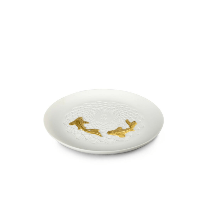 Lladro Inspiration Koi Plate. Golden Lustre