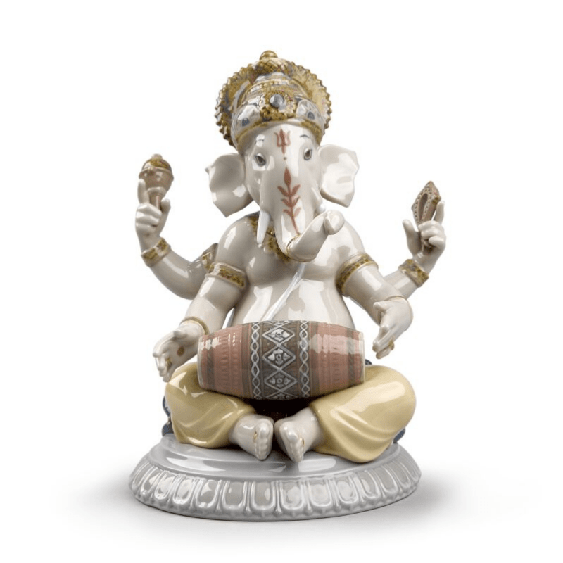 Lladro Inspiration Mridangam Ganesha Figurine