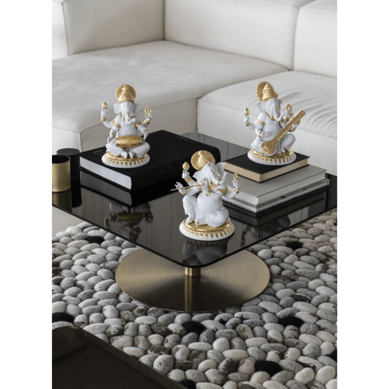 Lladro Inspiration Veena Ganesha (Golden Lustre)