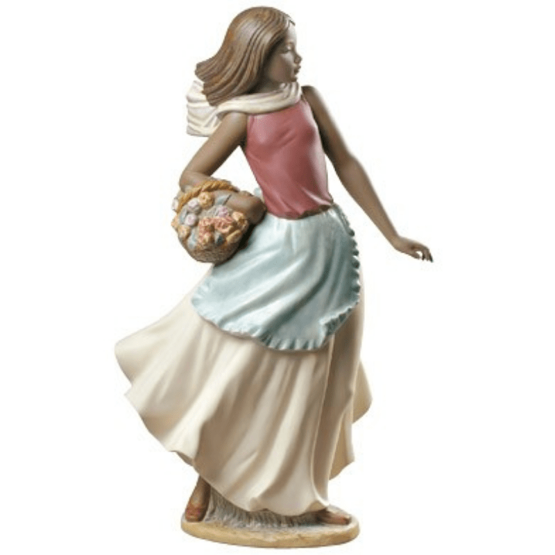 Lladro Nao Basket with Flowers Girl Figurine